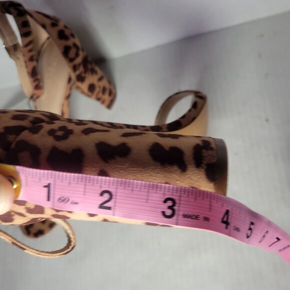 The Drop Rebecca Leopard Print Open Toe 4" Block Heel Sandals Size 6.5 - Picture 6 of 9